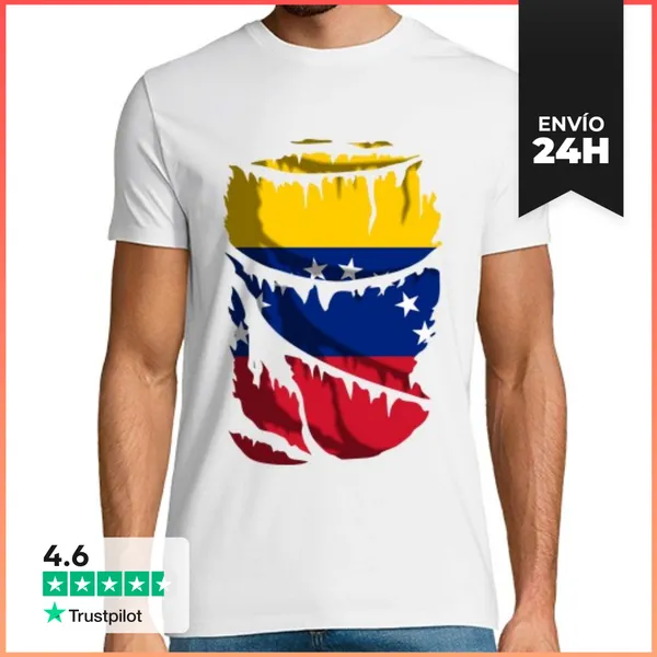 Camiseta Hombre Clásica Bandera De Venezuela LaTostadora