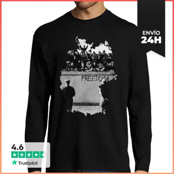 Camiseta Hombre Manga Larga Aniversario De La Caída Del Muro De