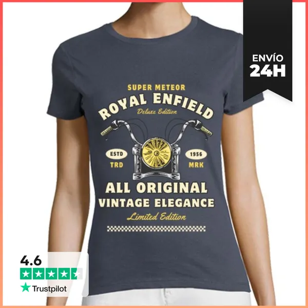 Camiseta Mujer Clásica Motos Clásicas Estilo 1956 Vintage Ropa