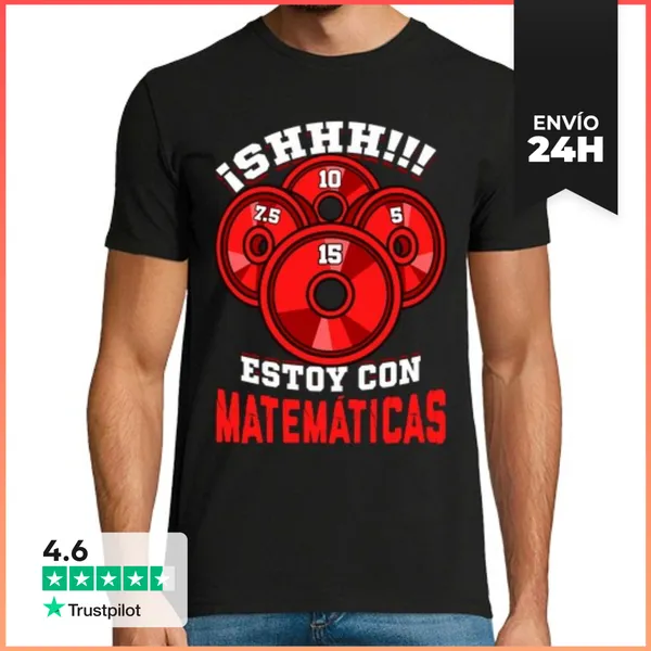 Camiseta Hombre Clásica Shhh Matemáticas Gym Pesas Crosfit