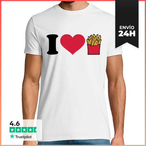 Camiseta Hombre Clásica Amo Las Papas Fritas LaTostadora