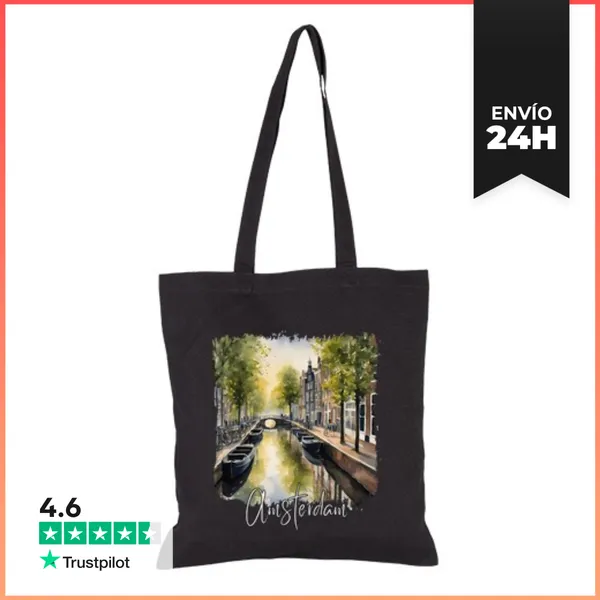 Bolsa De Tela Acuarela De Ámsterdam, Ámsterdam Holanda