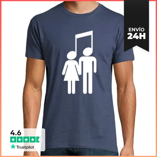 Camiseta Hombre Clásica Pareja Musical LaTostadora
