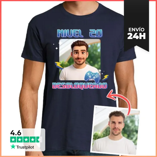 Camiseta Hombre Clásica Efecto Animación 3D Camiseta Nivel 20