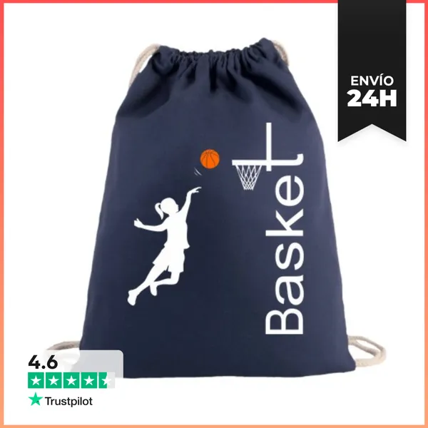 Mochila Saco Con Cuerdas BASKET NIÑA BLANCO LaTostadora