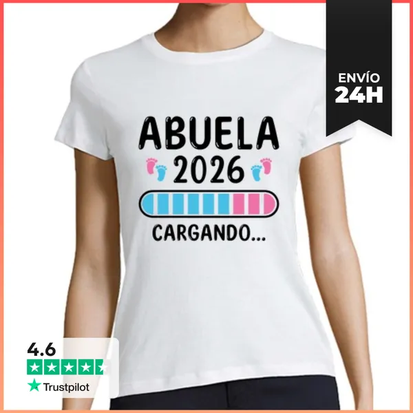 Camiseta Mujer Clásica Abuela 2026 Cargando, Regalo Nueva Abue