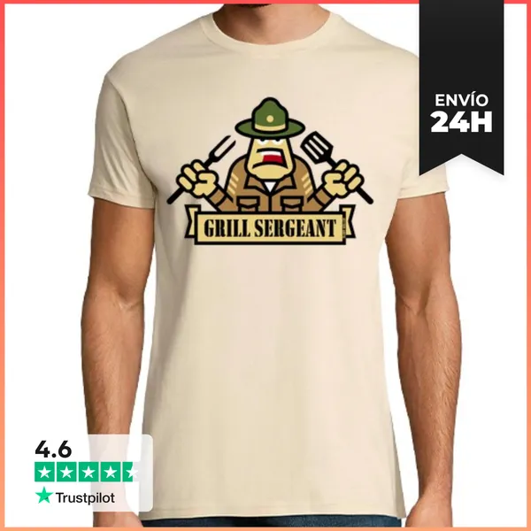 Camiseta Hombre Clásica Sargento De Parrilla Asando Barbacoa Ba