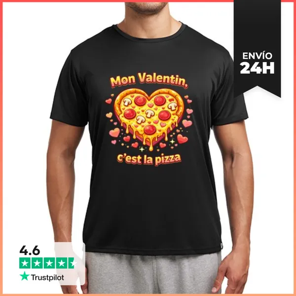 Camiseta Deportiva Hombre Mi Valentin Es La Camiseta De Pizza