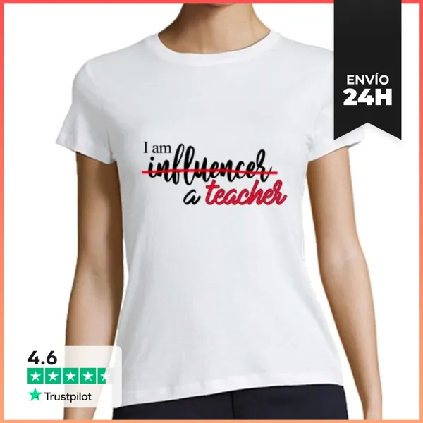 Camiseta Mujer Clásica Mujer, Manga Corta, Blanca, Calidad