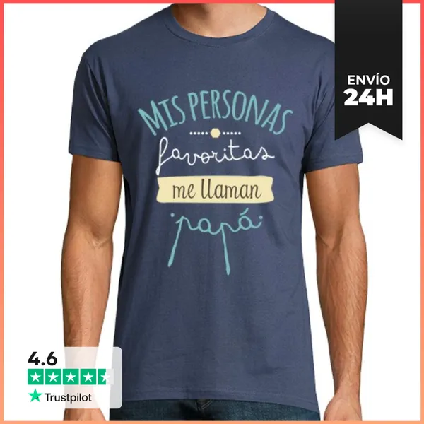 Camiseta Hombre Clásica Mis Personas Favoritas Me Llaman Papá,
