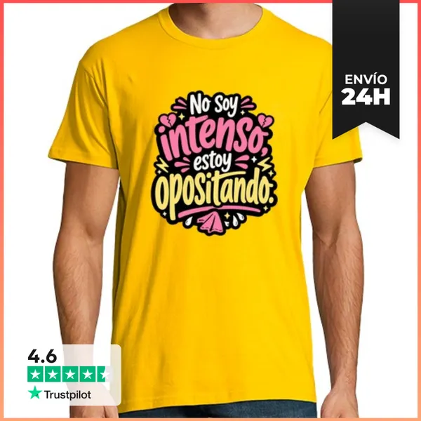 Camiseta Hombre Clásica No Soy Intenso, Estoy Opositando