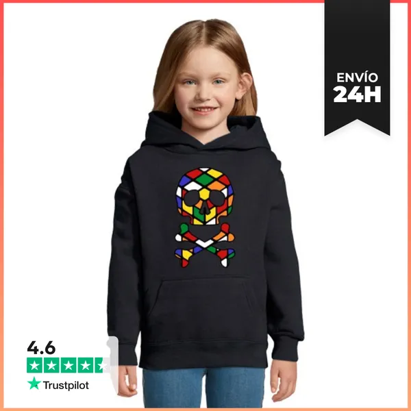 Sudadera Para Niños Con Capucha Calavera Rubik LaTostadora