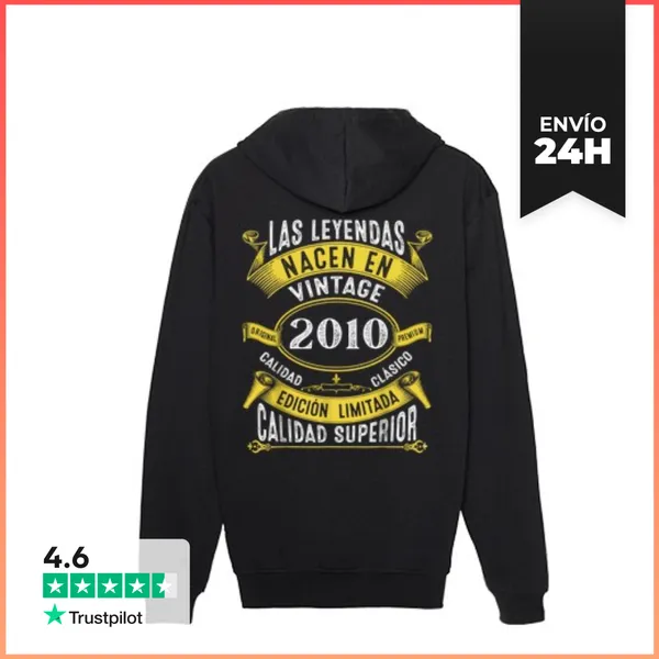Sudadera Unisex Con Capucha Las Leyendas Nacen En Vintage 2010