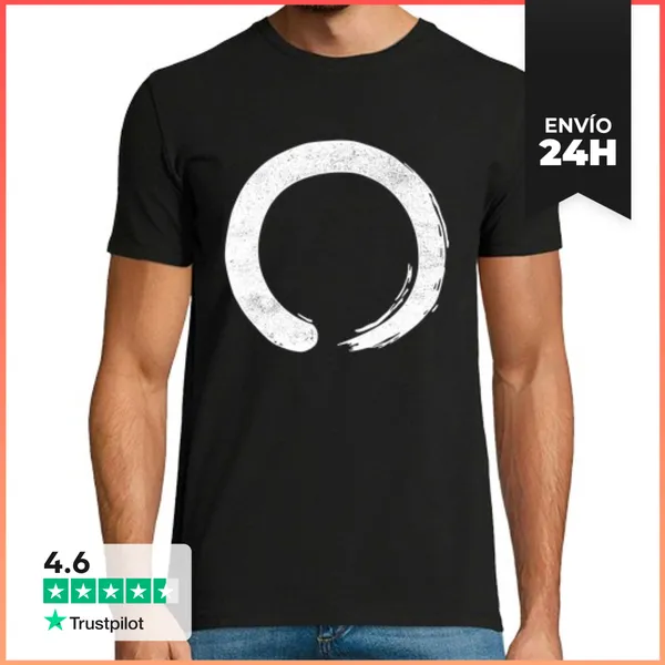 Camiseta Hombre Clásica Círculo Símbolo Enso Zen Calma Armonía