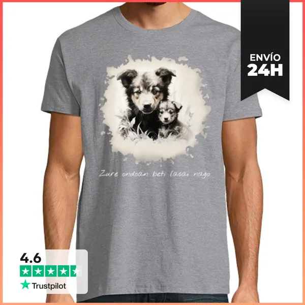 Camiseta Hombre Clásica Zure Ondoan Beti Lasai Nago. ZH