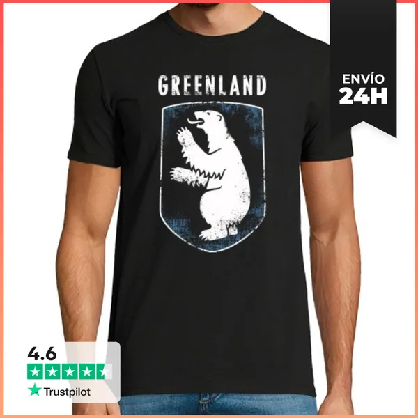 Camiseta Hombre Clásica Groenlandia Escudo De Armas LaTostadora