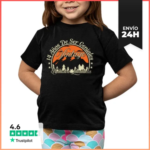 Camiseta Clásica Para Niños 14 Años De Ser Genial Vintage 2012