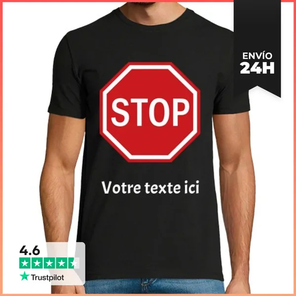 Camiseta Hombre Clásica Detenerse Para Personalizar La