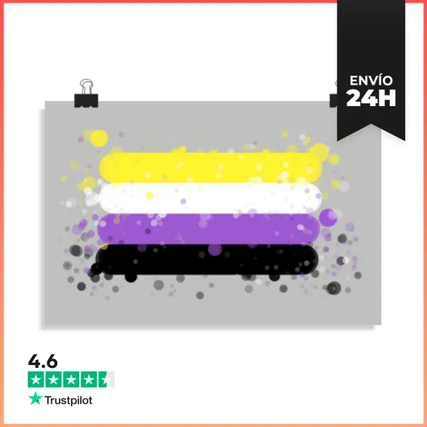 Póster Horizontal Bandera No Binaria LaTostadora