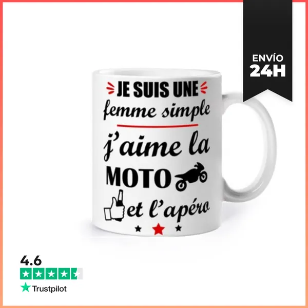 Taza Mujer Motociclista Motocicleta Aperitiv LaTostadora
