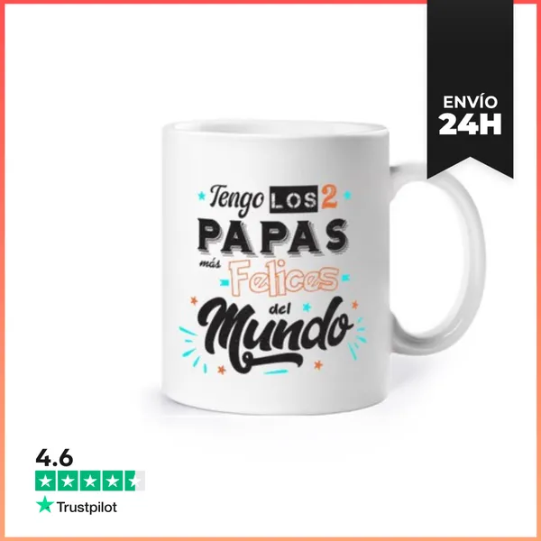 Taza 2 Papas Mas Felices Del Mundo LaTostadora