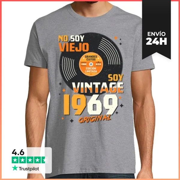 Camiseta Hombre Clásica Vintage 1969 LaTostadora