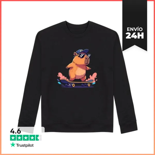 Sudadera Unisex Efecto Raya Capibara LaTostadora