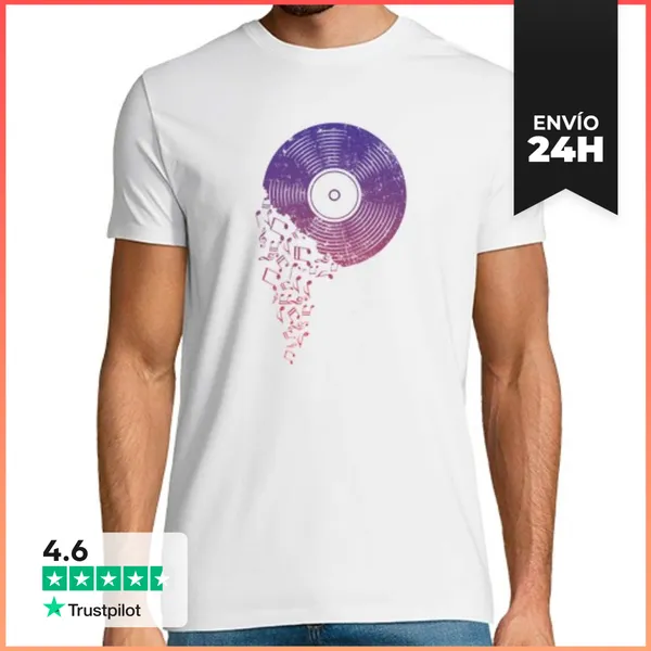 Camiseta Hombre Clásica DJ Vinyl LaTostadora
