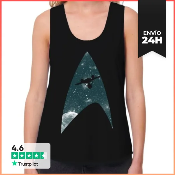 Camiseta Mujer Sin Mangas, Loose Fit Space The Final Frontier