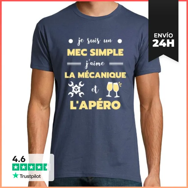 Camiseta Hombre Clásica Simple Chico Mecánico Humor Mecánico