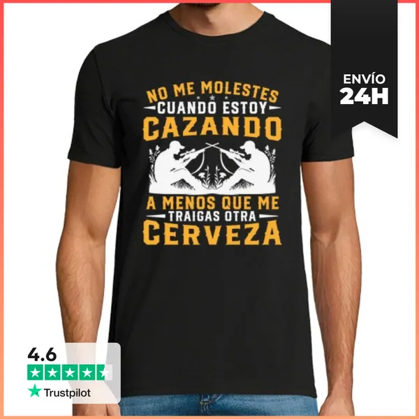 Camiseta Hombre Clásica Caza Divertido No Me Molestes Cuando
