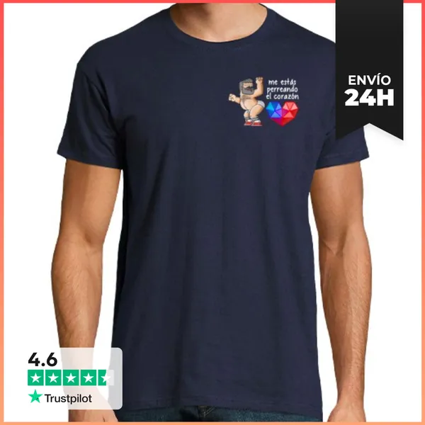 Camiseta Hombre Clásica PEPE ME ESTÁS PERREANDO EL CORAZÓN BLANCO