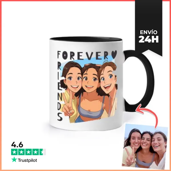 Taza De Colores Efecto Anime Taza Friends Forever Nombres Y Foto
