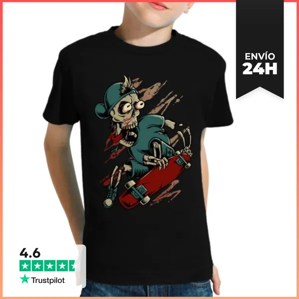 Camiseta Clásica Para Niños Skater De La Muerte LaTostadora