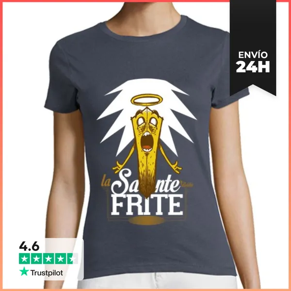 Camiseta Mujer Clásica Santos Fritos - Mujeres / Gris Oscuro