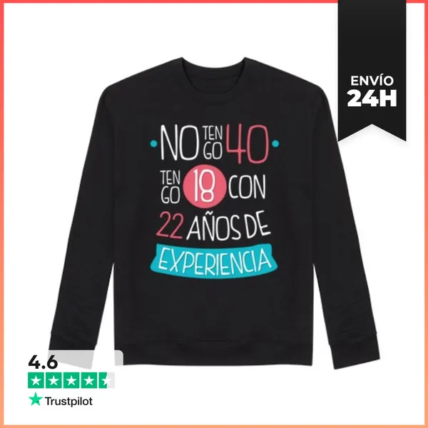 Sudadera Unisex 40 Años (Mujer) Fondo Oscuro LaTostadora