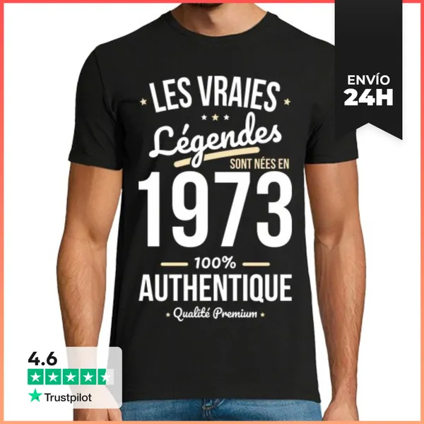 Camiseta Hombre Clásica Aniversario 50 Años - Leyendas 1973
