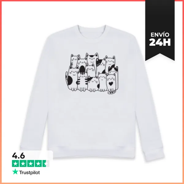 Sudadera Unisex GRUPO DE GATITOS CATS LaTostadora