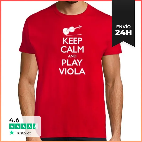 Camiseta Hombre Clásica Keep Calm And Viola LaTostadora