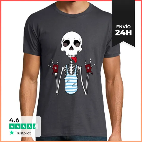 Camiseta Hombre Clásica Cool Skeleton. LaTostadora