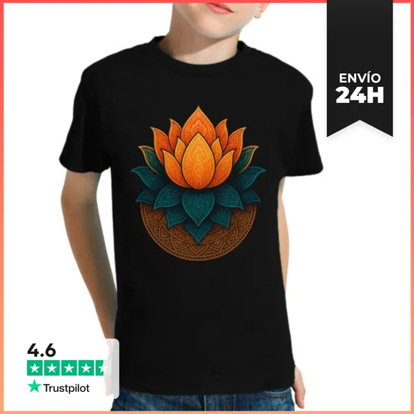 Camiseta Clásica Para Niños Loto Sagrado Mandala Zen Yoga Namaste