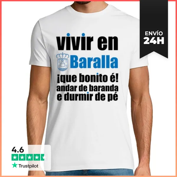 Camiseta Hombre Clásica Vivir En Baralla LaTostadora