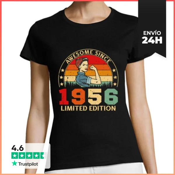 Camiseta Mujer Clásica 70 Cumpleaños 70 Años Vintage 1956