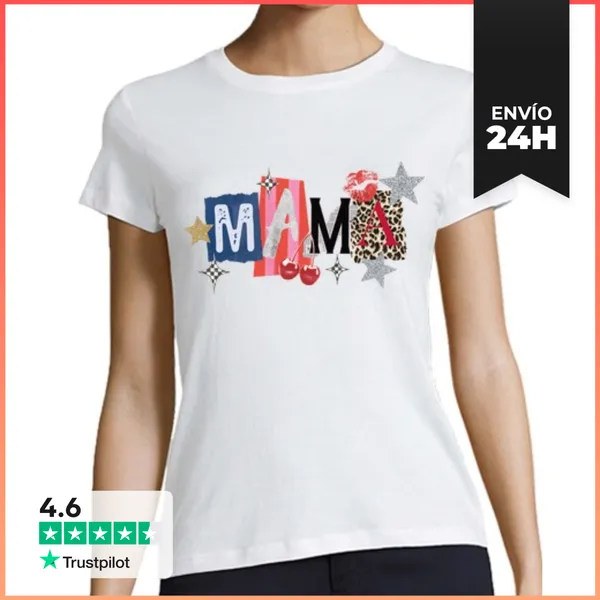 Camiseta Mujer Clásica MAMA COLLAGE LaTostadora