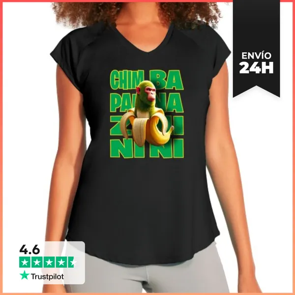 Camiseta Deportiva Mujer Chimpanzini Bananini LaTostadora