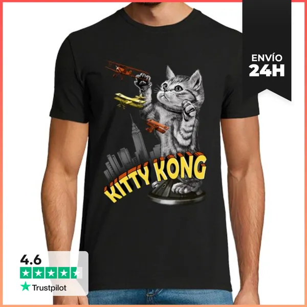 Camiseta Hombre Clásica Camiseta Mens Gatito Kong LaTostadora