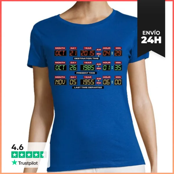 Camiseta Mujer Clásica Panel De Control Delorean LaTostadora