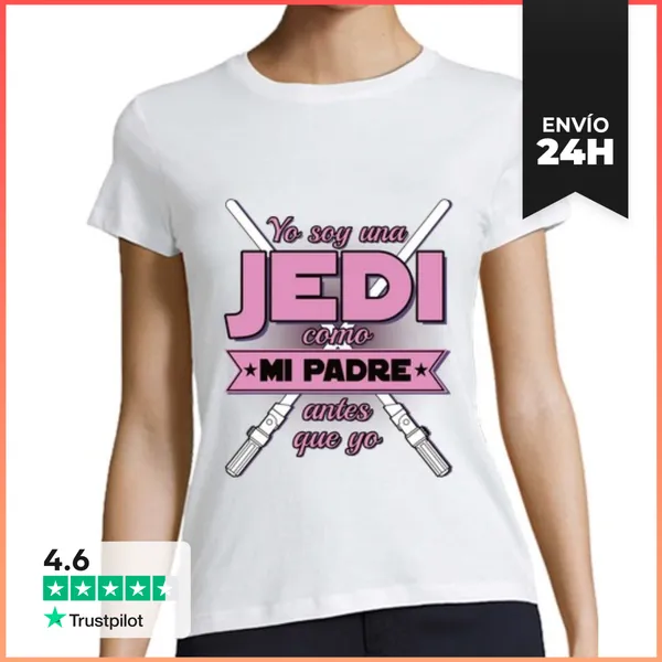 Camiseta Mujer Clásica Yo Soy Una Jedi - Rosa LaTostadora