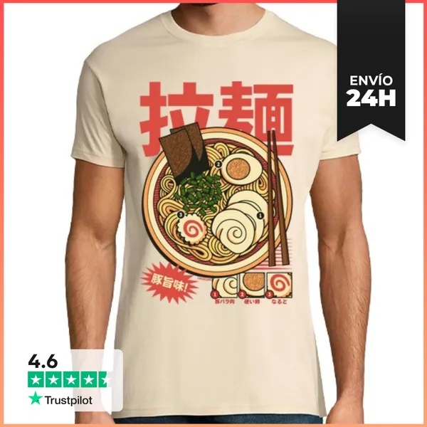 Camiseta Hombre Clásica Vintage Fresco Ramen Vol2 LaTostadora