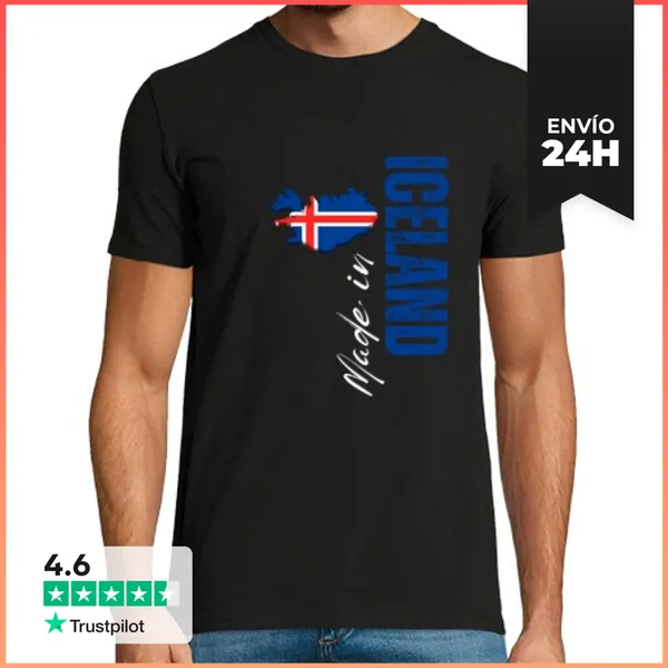 Camiseta Hombre Clásica Hecho En Islandia, Orgullo Islandés